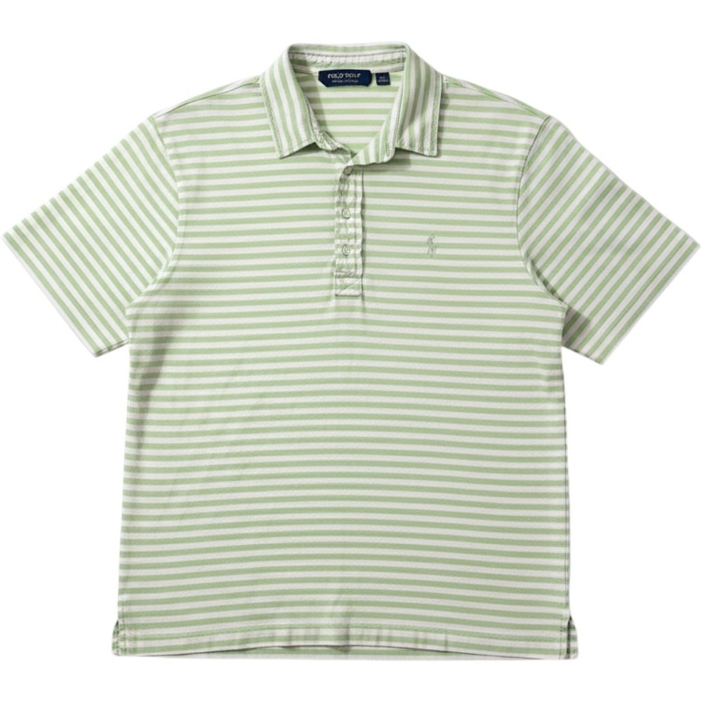 Polo Golf Ralph Lauren Polo Shirt Men's XL Lime Green Stripe Pima Cotton Logo